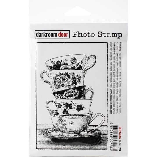 Darkroom Door Photo Stamp Teacups Rubber Cling Stamp
